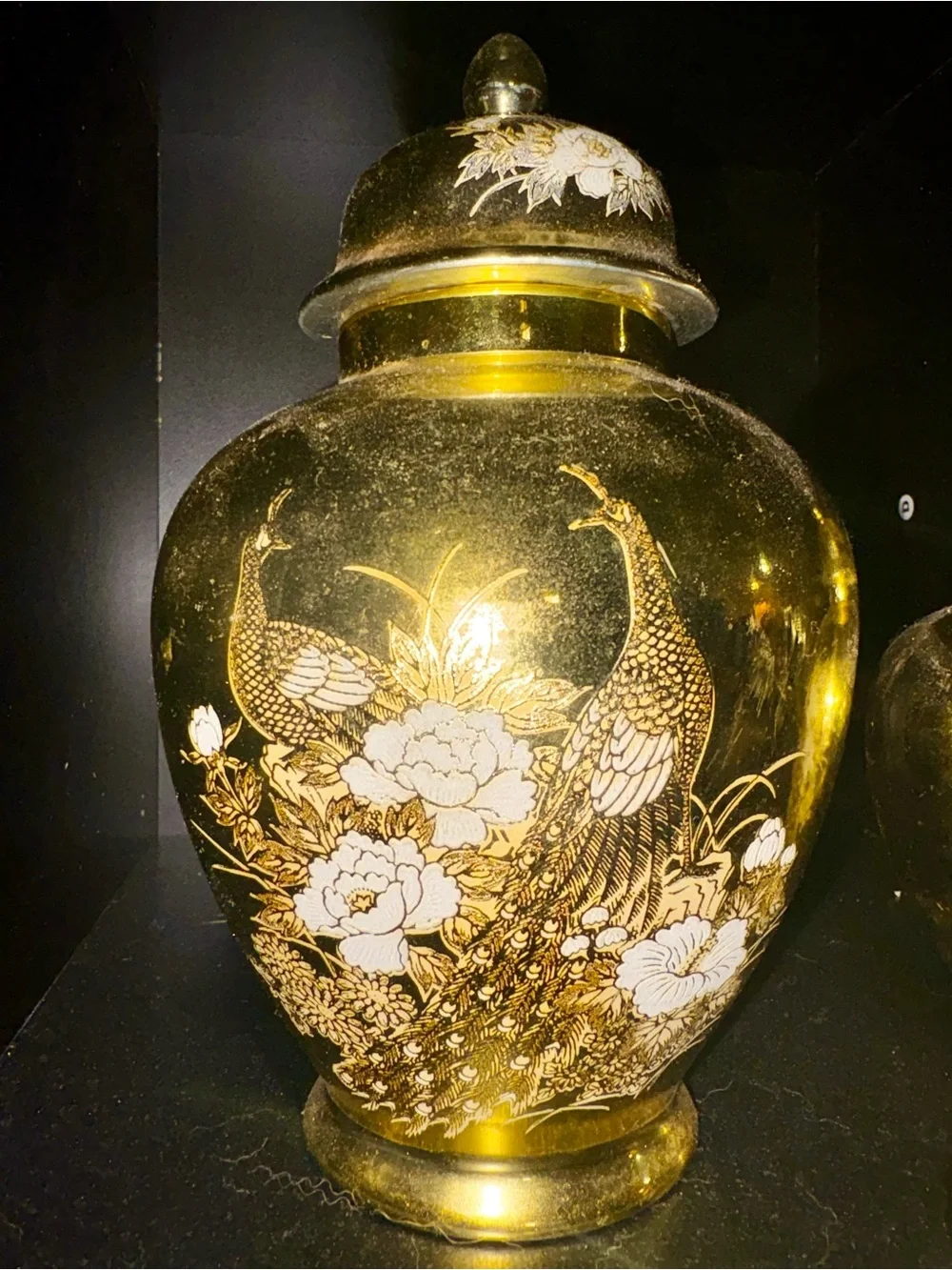 Vintage Japanese gold plated ginger jars